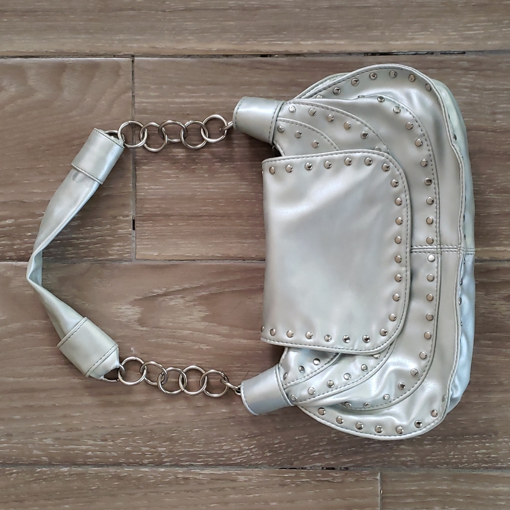 Studded silver cocktail purse
